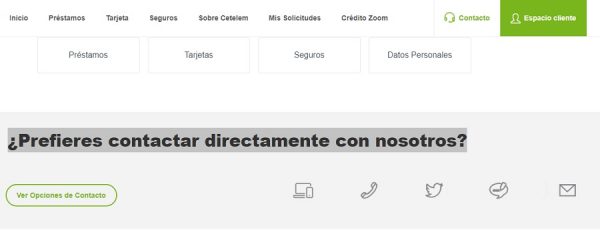 Atención al cliente web Cetelem